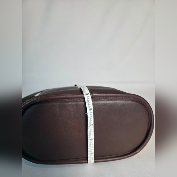 Vintage Coach 4153 Bleeker Bag Mahogany Brown Bucket Purse Brass Hardware - Picture 9 of 16